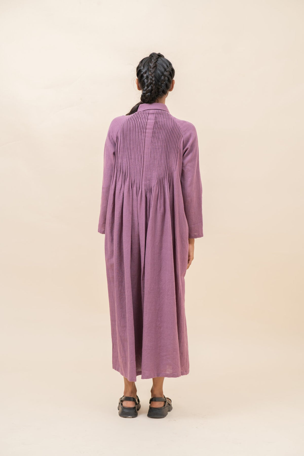 Free Flowing Pleated Long Dress | Dusty Purple