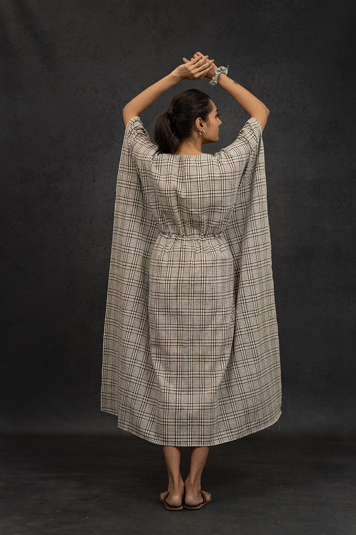 Handwoven Kala Cotton Glass Neck Kaftan