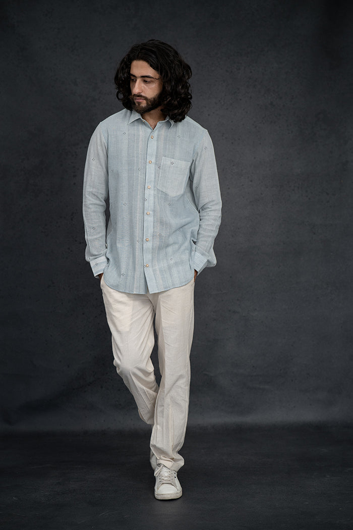 Handwoven Kala Cotton Natural Dyed Tangaliya Shirt