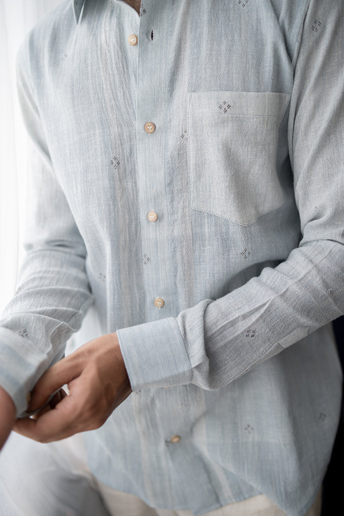 Handwoven Kala Cotton Natural Dyed Tangaliya Shirt