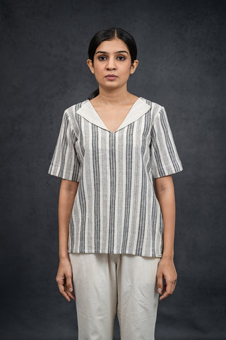 Neck Sailor Collar Top