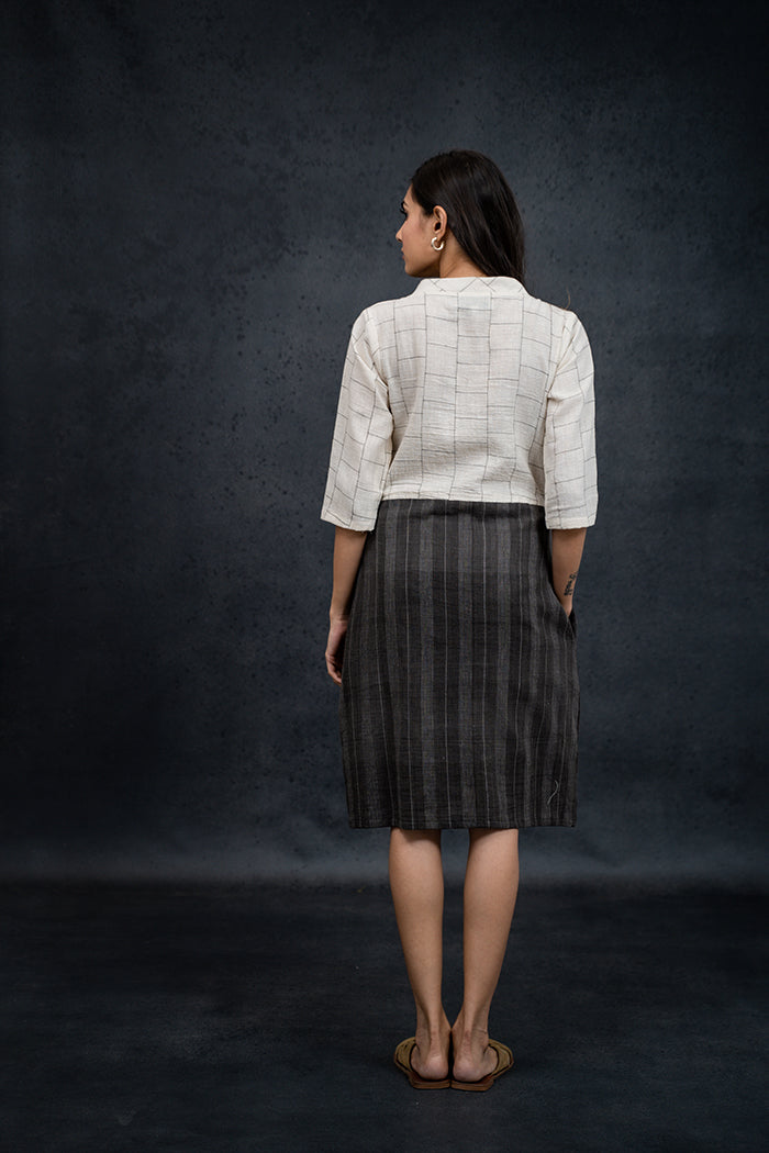 Handwoven Kala Cotton Natural Dyed Straight One Piece Dress