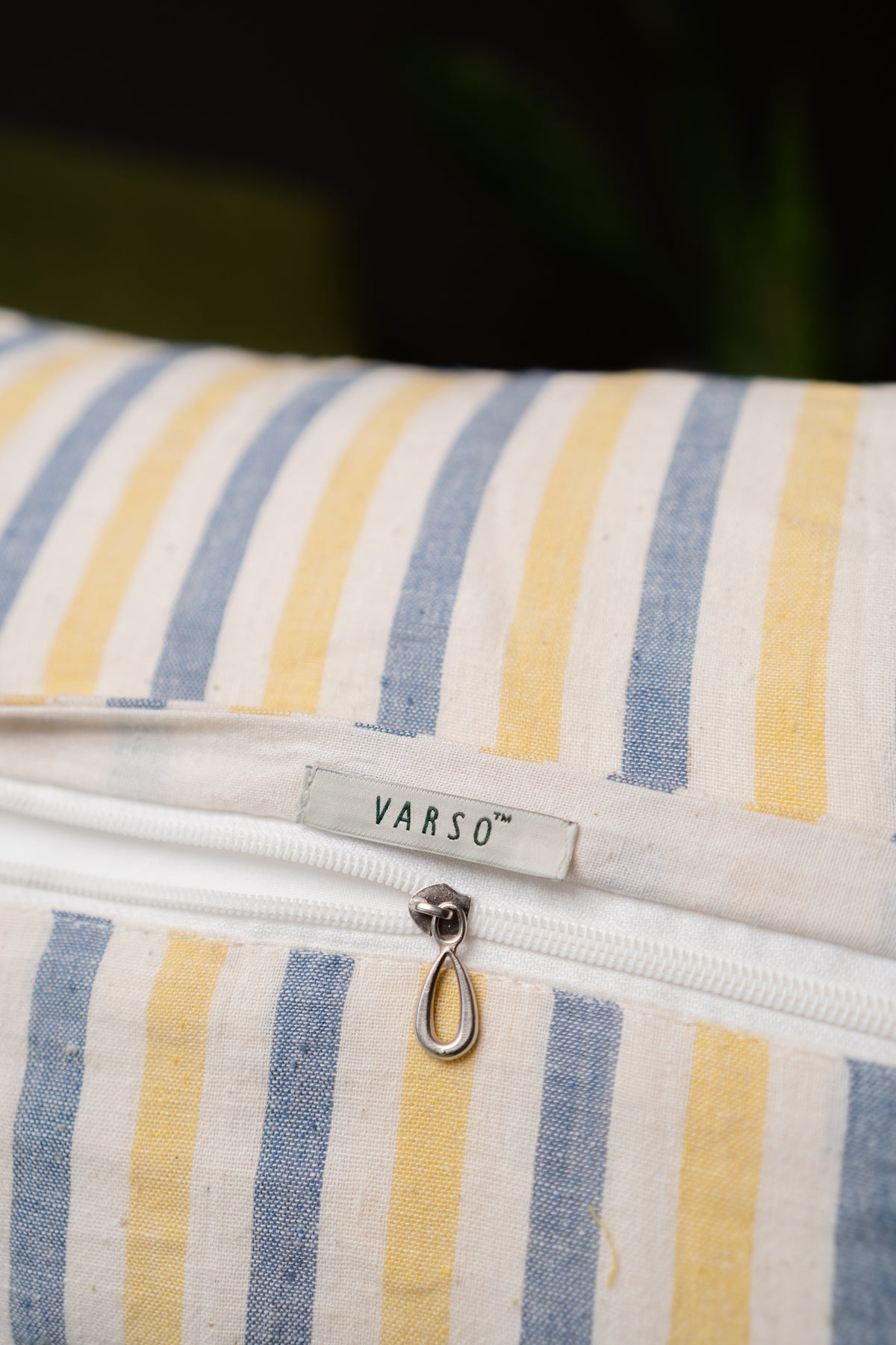 Handwoven Stripe Handsmocked Lumbar Cushion Cover