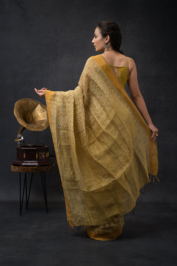 Mustard Saree
