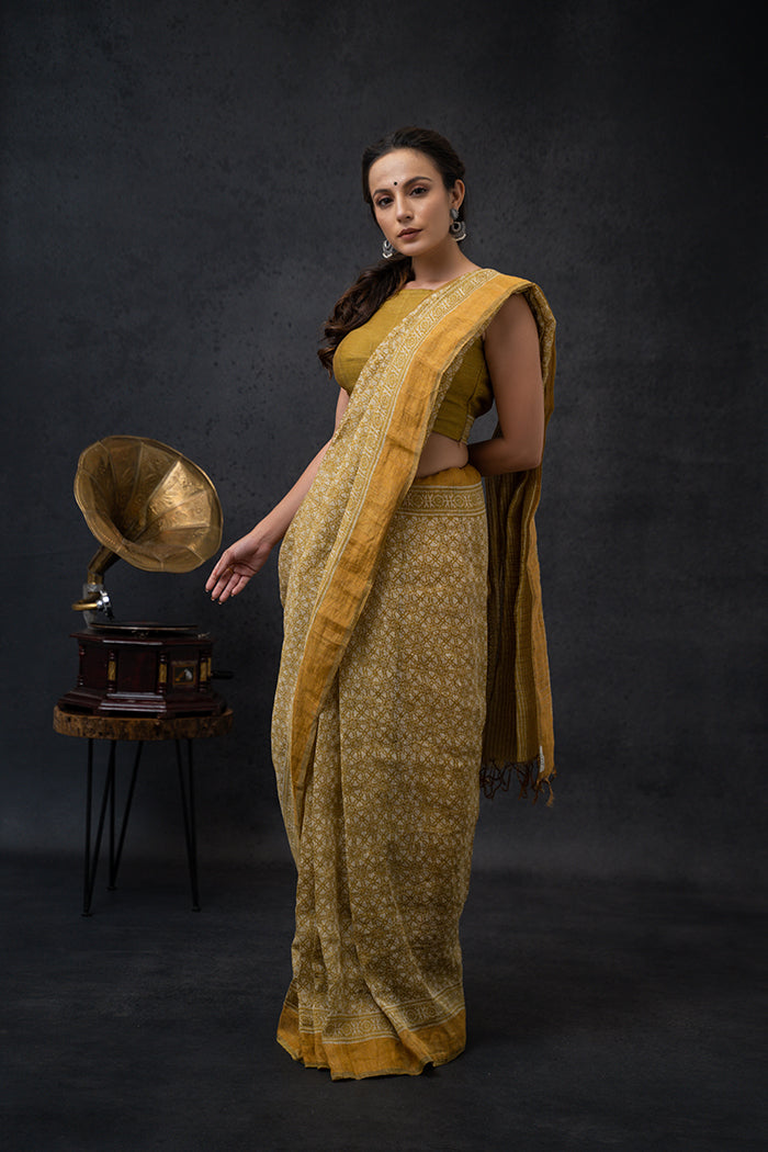 Mustard Saree