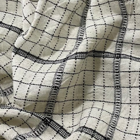 Black and White Checks Handwoven Kala Cotton