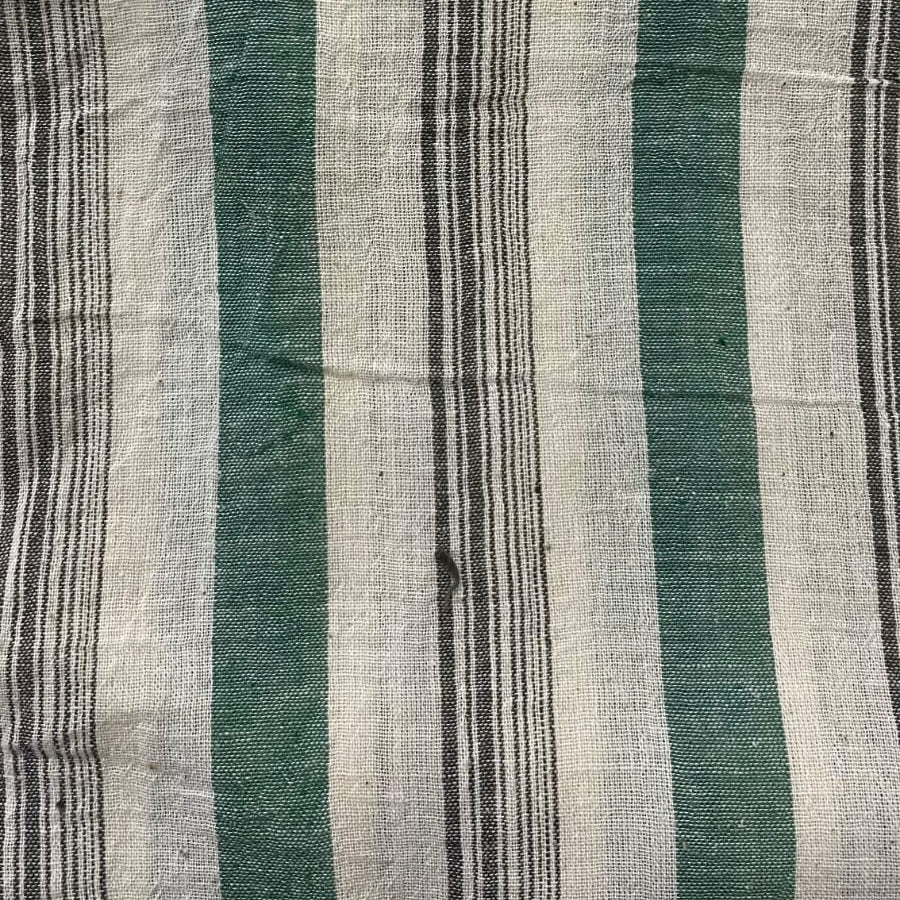 Teal Green and Grey Line Handwoven Kala Cotton